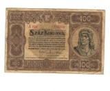 Ungaria 1920 - 100 korona, Orell Fussli Zurich, circulata