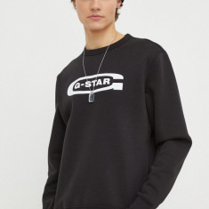 G-Star Raw bluza barbati, culoarea negru, cu imprimeu