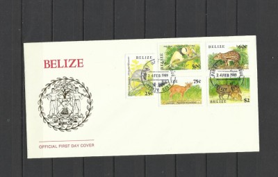 BELIZE 1989 FAUNA ANIMALE SALBATICE FDC foto