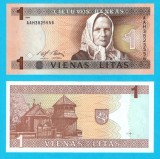 Lituania (pick 53) 1 Litas 1994 UNC; Julija Beniu&scaron;evičiūtė-Žymantienė