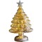 Decoratiune de Craciun, Flippy, Model Brad cu Stea, din Sticla, Lumini, Baterii 3 AA, 22 x 9 cm, Auriu