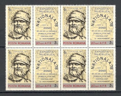 Romania.1978 Ziua marcii postale-cu vigneta bloc 4 YR.659 foto