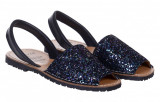 Sandale Dama Piele Avarca Glitter Bleumarin