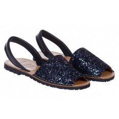 Sandale Dama Piele Avarca Glitter Bleumarin