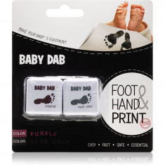 Baby Dab Foot & Hand Print Purple & Grey cerneală pentru amprente copii 2 buc