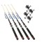 Set 4 lansete telescopice 3.6m si 4 mulinete YC 50
