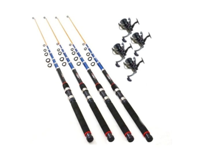 Set 4 lansete telescopice 3.6m si 4 mulinete YC 50