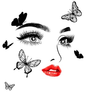 Sticker decorativ, Fata cu fluturi, 60 cm, 1145STK-1 foto