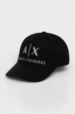 Armani Exchange șapcă de baseball din bumbac culoarea negru, cu imprimeu, XW000873 AF13334