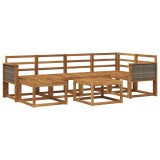 vidaXL Set de canapele de exterior 7 pcs natural Lemn Solid de Acacia 3385365