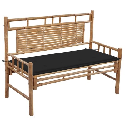 vidaXL Bancă de grădină cu pernă, 120 cm, bambus 3063883 foto