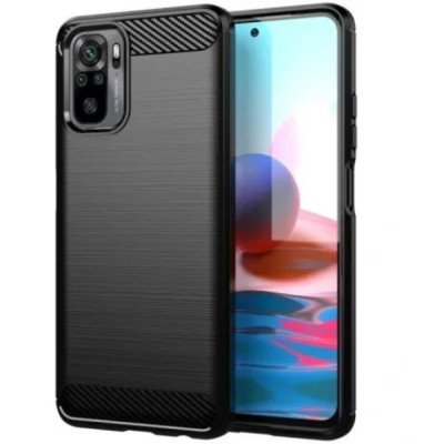 Husa Cover Silicon Carbon pentru Xioami Redmi Note 10 5G Negru foto