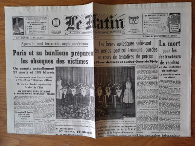 Ziare Vechi -Le Matin 1943 - al doilea Război mondial. foto