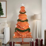 VidaXL Brad de Crăciun decorativ, maro ceruit, 150 cm, lemn pin masiv