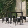 VidaXL Taburete de grădină cu perne, 4 buc, negru, poliratan 362340