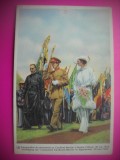 HOPCT 6395 CU REGELE LA INAUGURAREA MONUMENTULUI CARDINAL MERCIER -1935-REGINA ASTRID-FAMILIA REGALA BELGIA-CROMO LITHO-CIOCOLATA COTE D&#039;OR