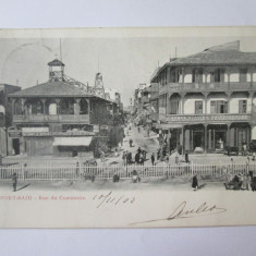 Egipt/Port Said-Strada comerciala,carte postala circulata 1903 la Albona/Istria