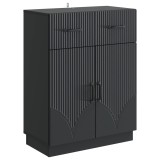 vidaXL Bufet cu sertar Negru 66 x 34,5 x 87 cm Lemn prelucrat 895326