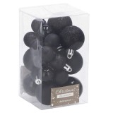 Set globuri de Craciun, 25 bucati, 3 modele, 2,5cm si 4cm, negru Household NewTrend