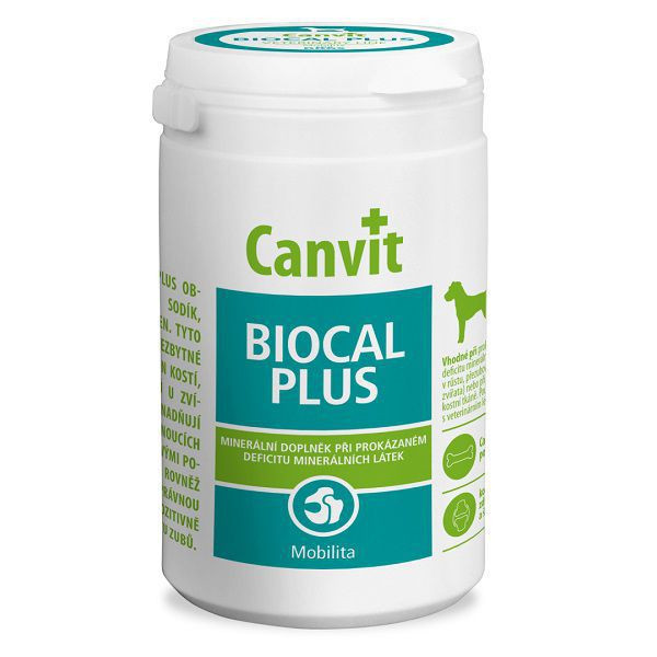 Canvit Biocal Plus - comprimate de calciu pentru c&acirc;ini , 500 tbl. / 500 g