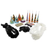 Set petrecere Halloween, 37 piese, coifuri, suflatori, baloane, ghirlande, multicolore