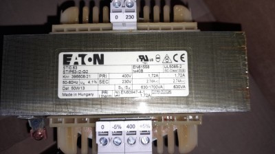 TRANSFORMATOR MONOFAZAT EATON STI0,63 630VA, CIRCUIT PRIMAR 400V , SECUNDAR 230V foto