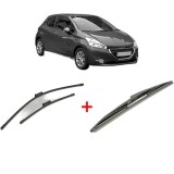 Cumpara ieftin Set 3 stergatoare PEUGEOT 208 Hatchback Van (CR_) 2013-2019, parbriz si luneta, Bosch Twin