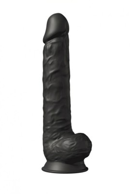 Dildo Thermo Reactive Silicon cu Memorie Dubla Densitate 38 cm Negru foto