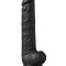 Dildo Thermo Reactive Silicon cu Memorie Dubla Densitate 38 cm Negru