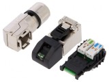 Mufă RJ45 8P8C Cat 6a Ecranat Aurit
