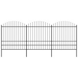 vidaXL Gard de grădină cu v&acirc;rf tip suliță din oțel 537x200 cm, negru 277750
