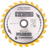 Disc pentru fierastrau circular, 24 dinți vidia, 255 x 30 mm, Powermat