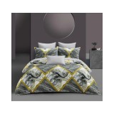 Cumpara ieftin Lenjerie de Pat cu elastic 4 piese pat dublu, Bumbac Satinat - LIM91