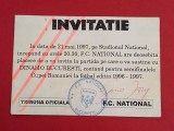 Invitatie meci fotbal FC NATIONAL BUCURESTI - DINAMO BUCURESTI (semifinala Cupa Romaniei `96/`97)