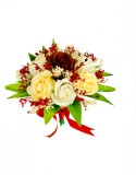 Buchet mic personalizabil cu trandafiri si floarea miresei (Grena, Multicolor), Eventissimi&reg;