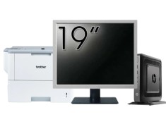 Pachet Calculator Second Hand HP T520 Mini PC, AMD GX-215JJ 1.50GHz, 4GB DDR3, 32GB Flash + Monitor 19&amp;quot; &amp; Imprimanta Brother HL-L6300DW NewTechno