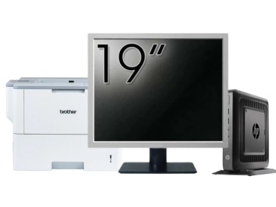 Pachet Calculator Second Hand HP T520 Mini PC, AMD GX-215JJ 1.50GHz, 4GB DDR3, 32GB Flash + Monitor 19&amp;amp;quot; &amp;amp; Imprimanta Brother HL-L6300DW NewTechno foto