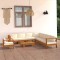 Gossi set mobilier gradina perne alb crem, 9 piese, lemn masiv acacia