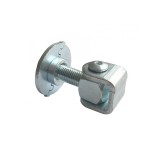 Balama reglabila zincata M18 cu placa de fixare rotunda pentru porti batante diametru 55 mm