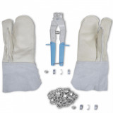 vidaXL Set accesorii s&acirc;rmă ghimpată, aplicator cleme, mănuși/200 cleme