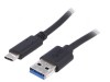 Cablu USB 3.0 A la C nichelat 0,5m negru, Akyga