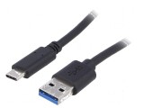 Cablu USB 3.0 A la C nichelat 0,5m negru, Akyga