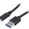 Cablu USB 3.0 A la C nichelat 0,5m negru
