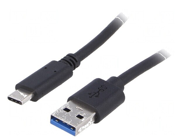 Cablu USB 3.0 A la C nichelat 0,5m negru