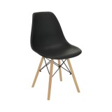 Cumpara ieftin Scaun plastic negru picioare fag Cinkla 46x54x82 cm