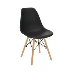 Scaun plastic negru picioare fag Cinkla 46x54x82 cm