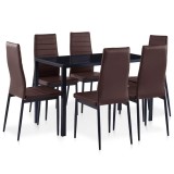 Cumpara ieftin Set mobilier de bucatarie, 7 piese, maro