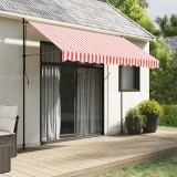 VidaXL P&acirc;nză de rezervă copertină, roșie și albă, 3x2,5 m