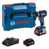 Bosch GSB 18V-90 C Masina de gaurit cu percutie + 2 x acumulatori GBA 5.0Ah + incarcator rapid GAL 18V - 4059952617350