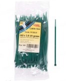Set 100 buc colier cablu verzi foarte rezistent la UV 140x3,6 pentru aplicatii in aer liber COBRA 9130UV